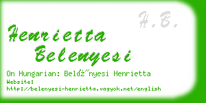 henrietta belenyesi business card